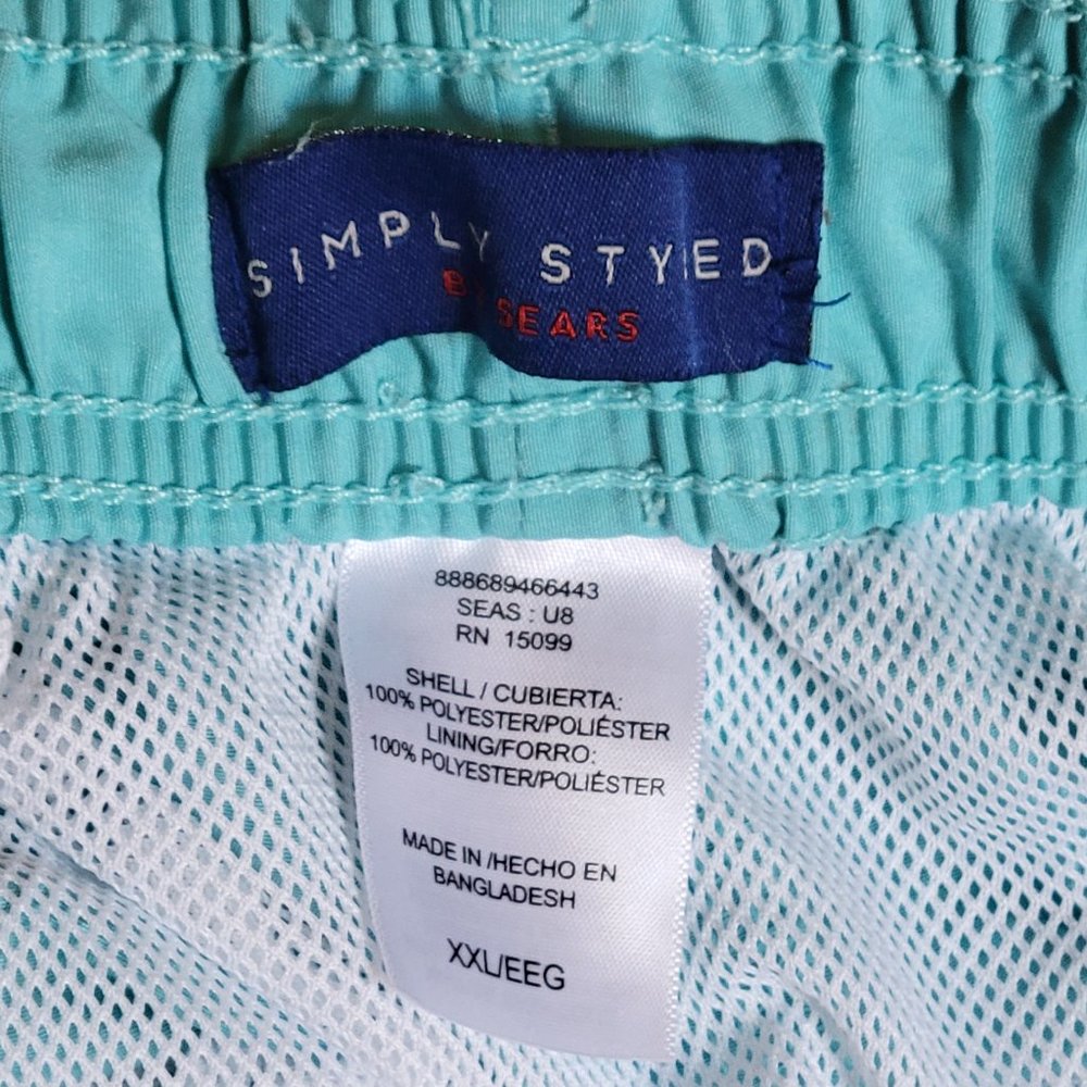 💚Simply Styled Swim Trunks XXL EEG Light Blue Aqua - Picture 3 of 6